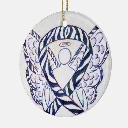 Zebra Awareness Ribbon Angel Art Ornaments Keramisch Ornament (Links)