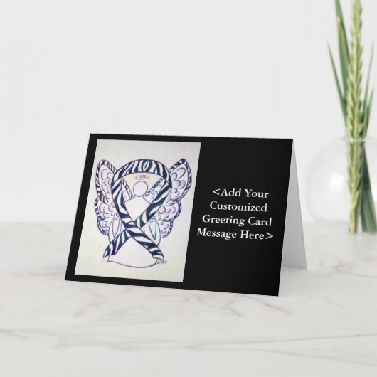 Zebra Awareness Ribbon Angel Cards Kaart (Voorkant)