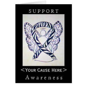 Zebra Awareness Ribbon Angel Gepersonaliseerd Card