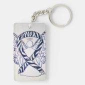 Zebra Awareness Ribbon Angel Key chain Sleutelhanger (achterkant)