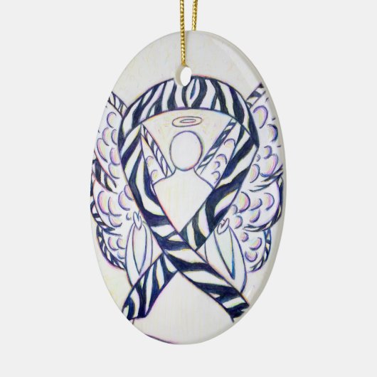 Zebra Awareness Ribbon Angel Ornament (Links)