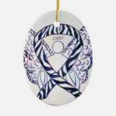 Zebra Awareness Ribbon Angel Ornament (Voorkant)