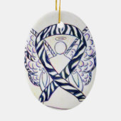 Zebra Awareness Ribbon Angel Ornament (Achterkant)