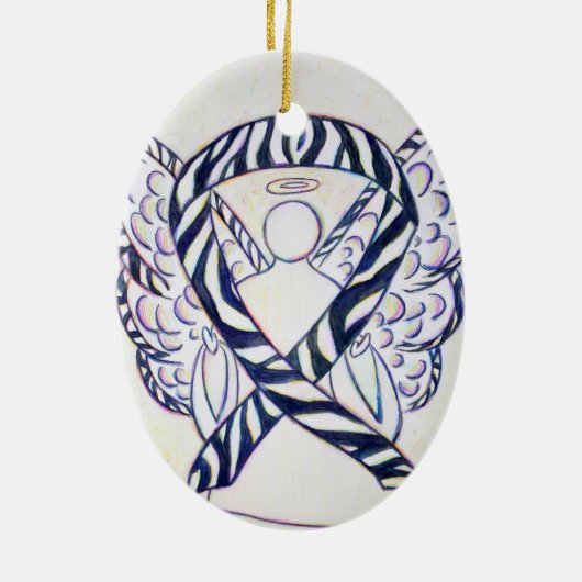 Zebra Awareness Ribbon Angel Ornament (Achterkant)
