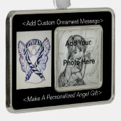 Zebra Awareness Ribbon Angel Ornament (Rechts)