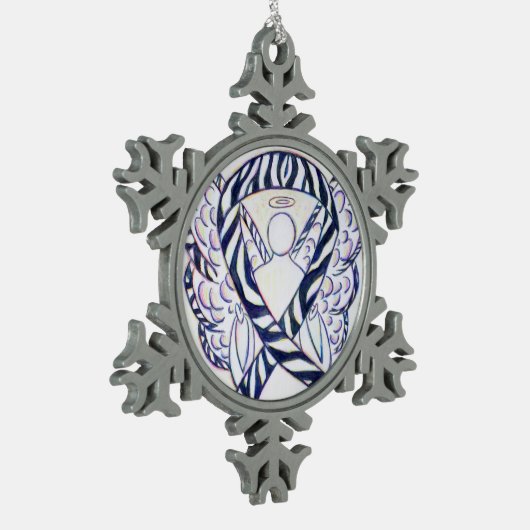 Zebra Awareness Ribbon Angel Ornament (Links)