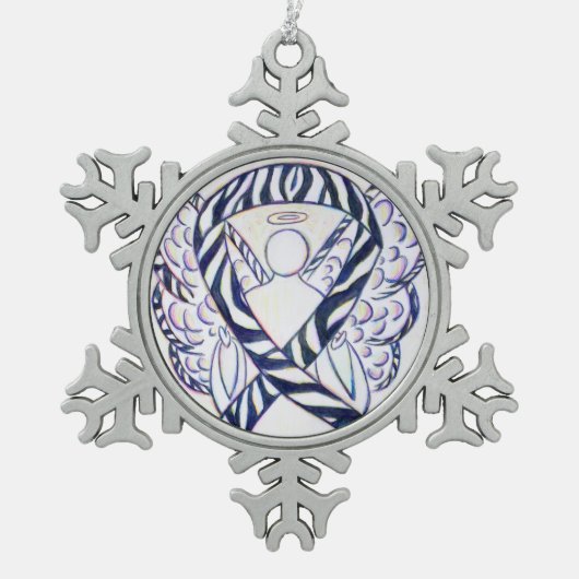 Zebra Awareness Ribbon Angel Ornament (Voorkant)