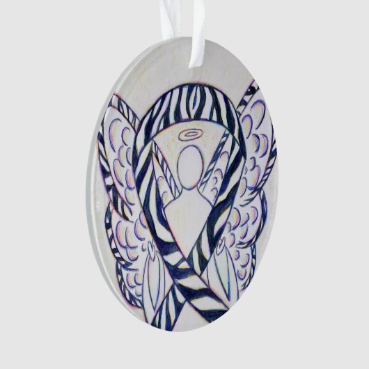 Zebra Awareness Ribbon Angel Ornaments Ornament (voorkant)