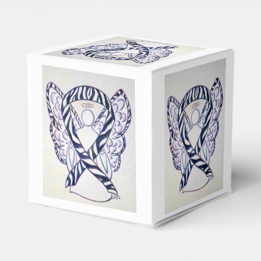 Zebra Awareness Ribbon Angel Party Favor Box Bedankdoosjes (Achterkant)