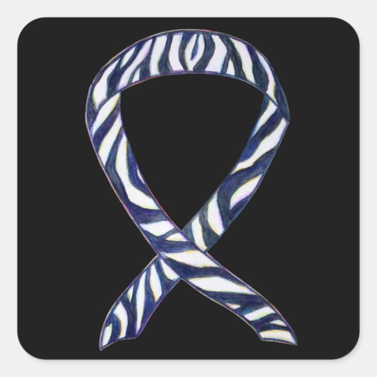 Zebra Awareness Ribbon Art Custom Sticker Decents (Voorkant)