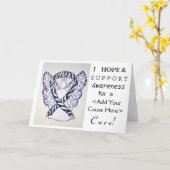 Zebra Awareness Ribbon Custom Want Angel-kaarten Kaart (Gele Bloem)