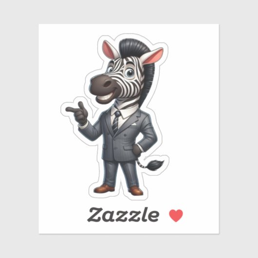 zebra, baas zebra sticker (Vel)