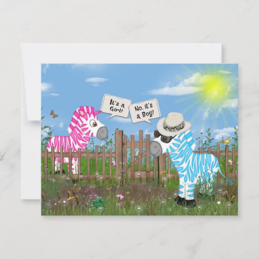 Zebra Baby Geslacht onthullen partij Kaart (Voorkant)