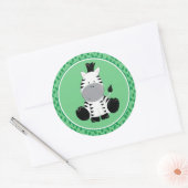 Zebra | Baby Safari Dieren Ronde Sticker (Envelop)