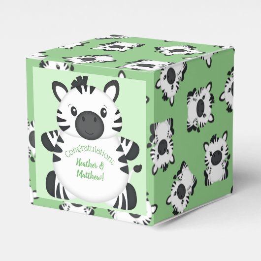 Zebra-Baby shower Bedankdoosjes (Voorkant Zijde)