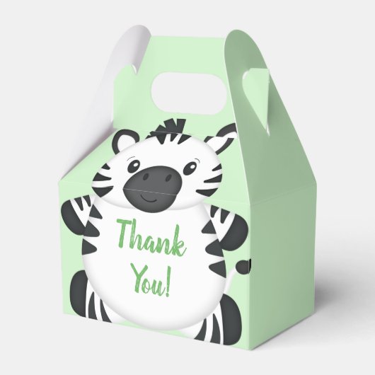 Zebra-Baby shower Bedankdoosjes (Voorkant Zijde)