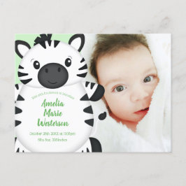 Zebra Baby Shower Briefkaart