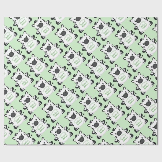 Zebra-Baby shower Cadeaupapier (Vlak)