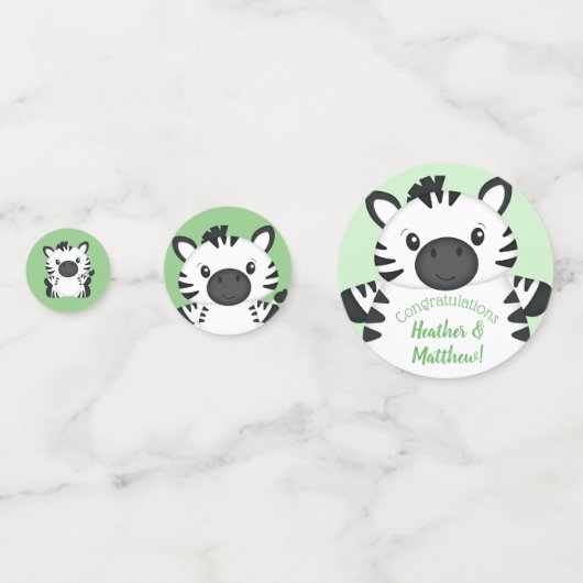Zebra-Baby shower Confetti (Voorkanten)