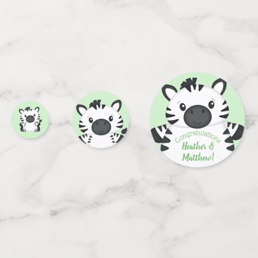 Zebra-Baby shower Confetti (Achterkanten)