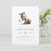 Zebra Baby shower Genderneutrale uitnodiging (Staand voorkant)