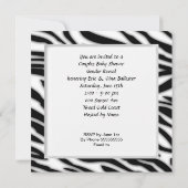 Zebra Baby shower Geslacht onthullen paren Kaart (Achterkant)