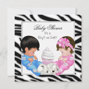 Zebra Baby shower Geslacht onthullen paren Kaart
