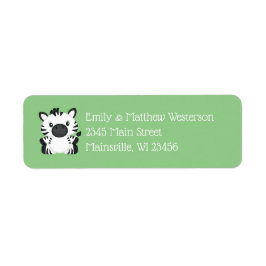 Zebra Baby shower Green Etiket