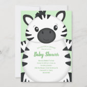 Zebra Baby shower Green Kaart (Voorkant)