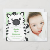 Zebra Baby shower Green Kaart (Voorkant)