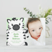 Zebra Baby shower Green Kaart (Staand voorkant)