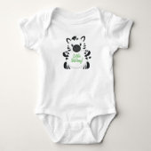 Zebra Baby shower Green Romper (Voorkant)