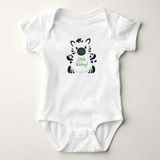 Zebra Baby shower Green Romper (Voorkant)