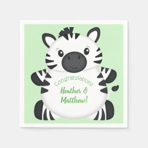 Zebra Baby shower Green Servet