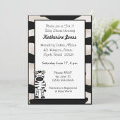 Zebra Baby shower Invitation Kaart (Staand voorkant)