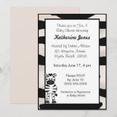 Zebra Baby shower Invitation Kaart (Voorkant / Achterkant)