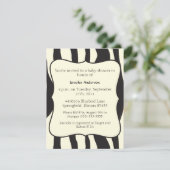 Zebra Baby shower Kaart (Staand voorkant)