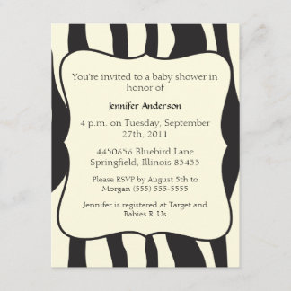 Zebra Baby shower Kaart