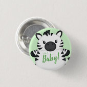 Zebra-Baby shower Ronde Button 3,2 Cm (Voorkant /achterkant)