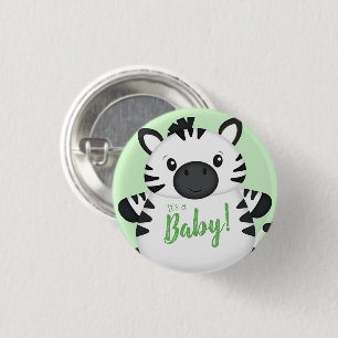 Zebra-Baby shower Ronde Button 3,2 Cm