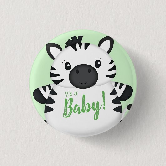 Zebra-Baby shower Ronde Button 3,2 Cm (Voorkant)