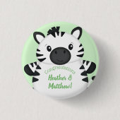 Zebra-Baby shower Ronde Button 3,2 Cm (Voorkant)