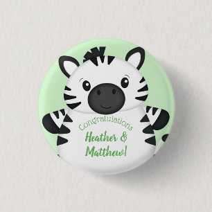 Zebra-Baby shower Ronde Button 3,2 Cm