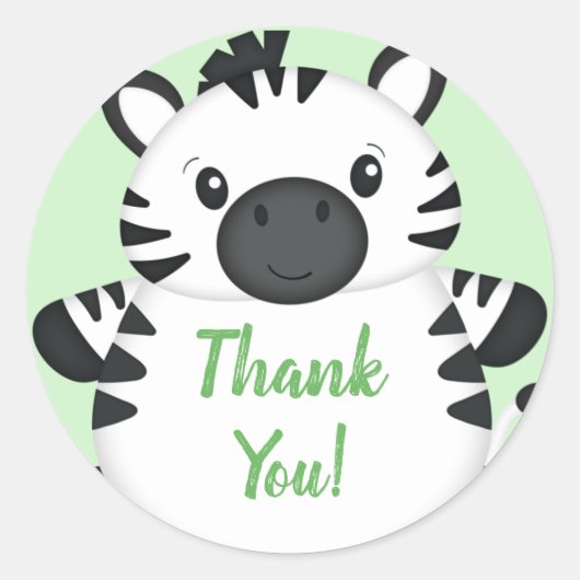 Zebra-Baby shower Ronde Sticker (Voorkant)