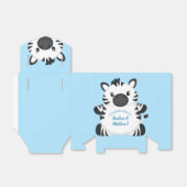 Zebra Baby shower Safari Blue Boy Bedankdoosjes (Uitgevouwen)