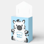 Zebra Baby shower Safari Blue Boy Bedankdoosjes (Geopend)