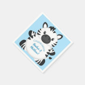 Zebra Baby shower Safari Blue Boy Servet (Hoek)