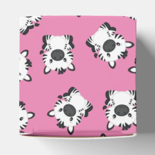 Zebra Baby shower Safari Pink Girl Bedankdoosjes (Bovenkant)