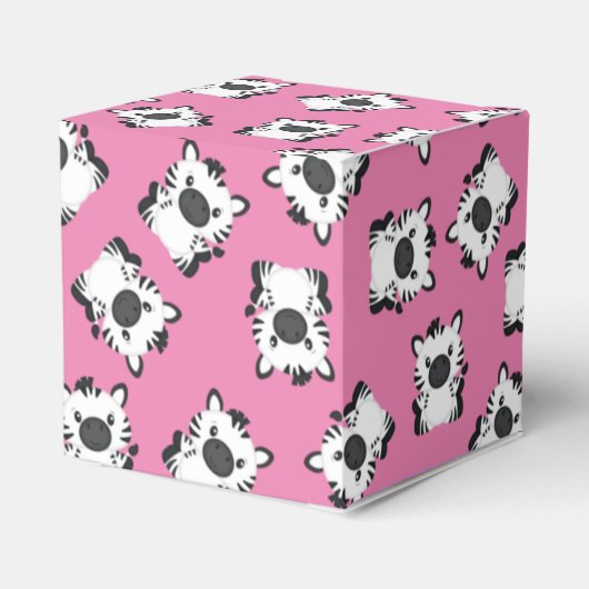 Zebra Baby shower Safari Pink Girl Bedankdoosjes (Achterkant)