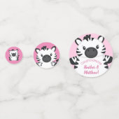 Zebra Baby shower Safari Pink Girl Confetti (Voorkanten)
